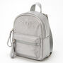 Claire&#39;s Club Metallic Heart Mini Backpack - Silver,