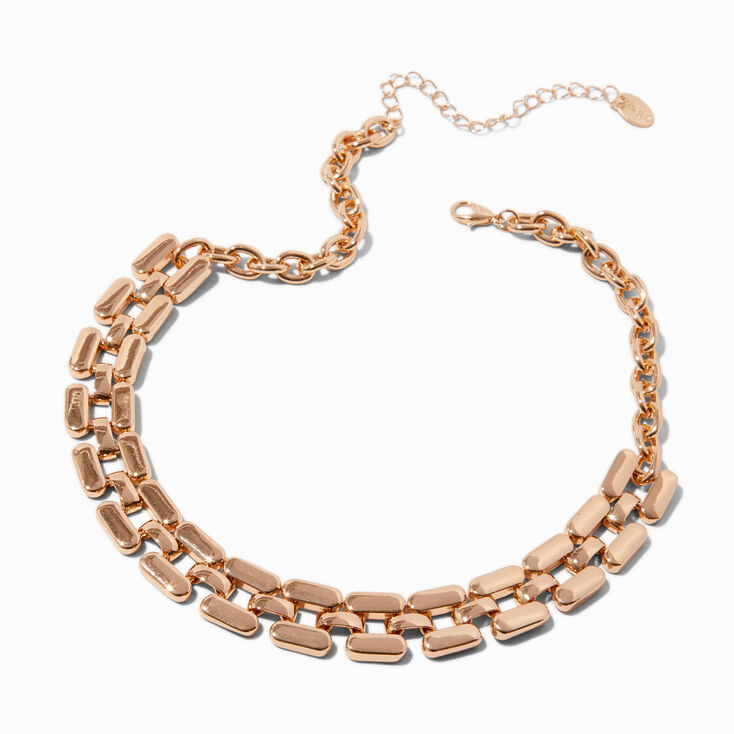 Gold-tone Long Link Chain Necklace ,