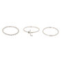 Silver Initial Midi Rings - L, 3 Pack,