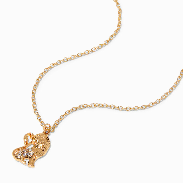 Gold Zodiac Symbol Pendant Necklace - Leo | Claire's US