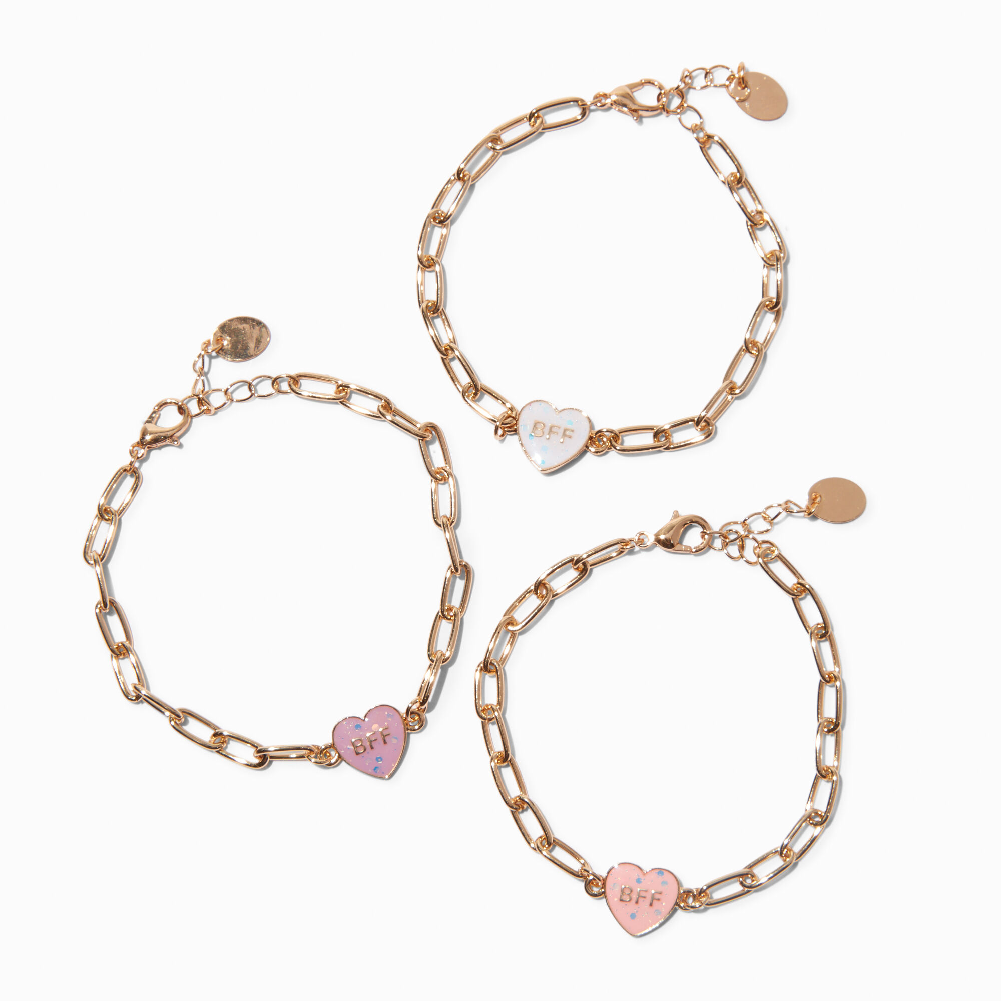 Pastel Rainbow Adjustable Friendship Bracelets - 3 Pack | Claire's US