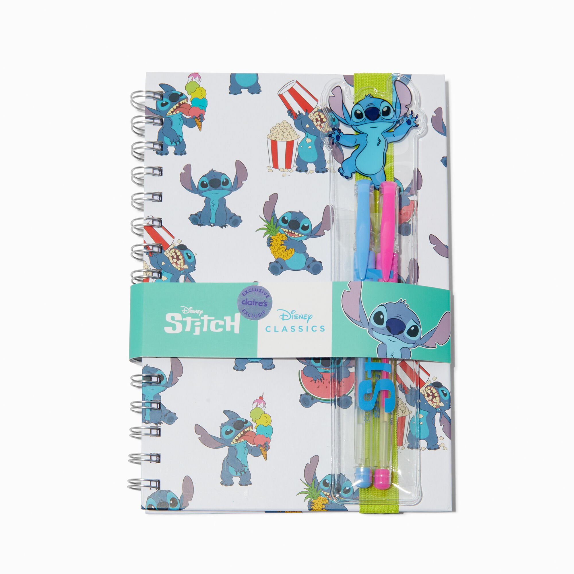 View Disney Stitch Claires Exclusive Foodie Pen Notebook Set information