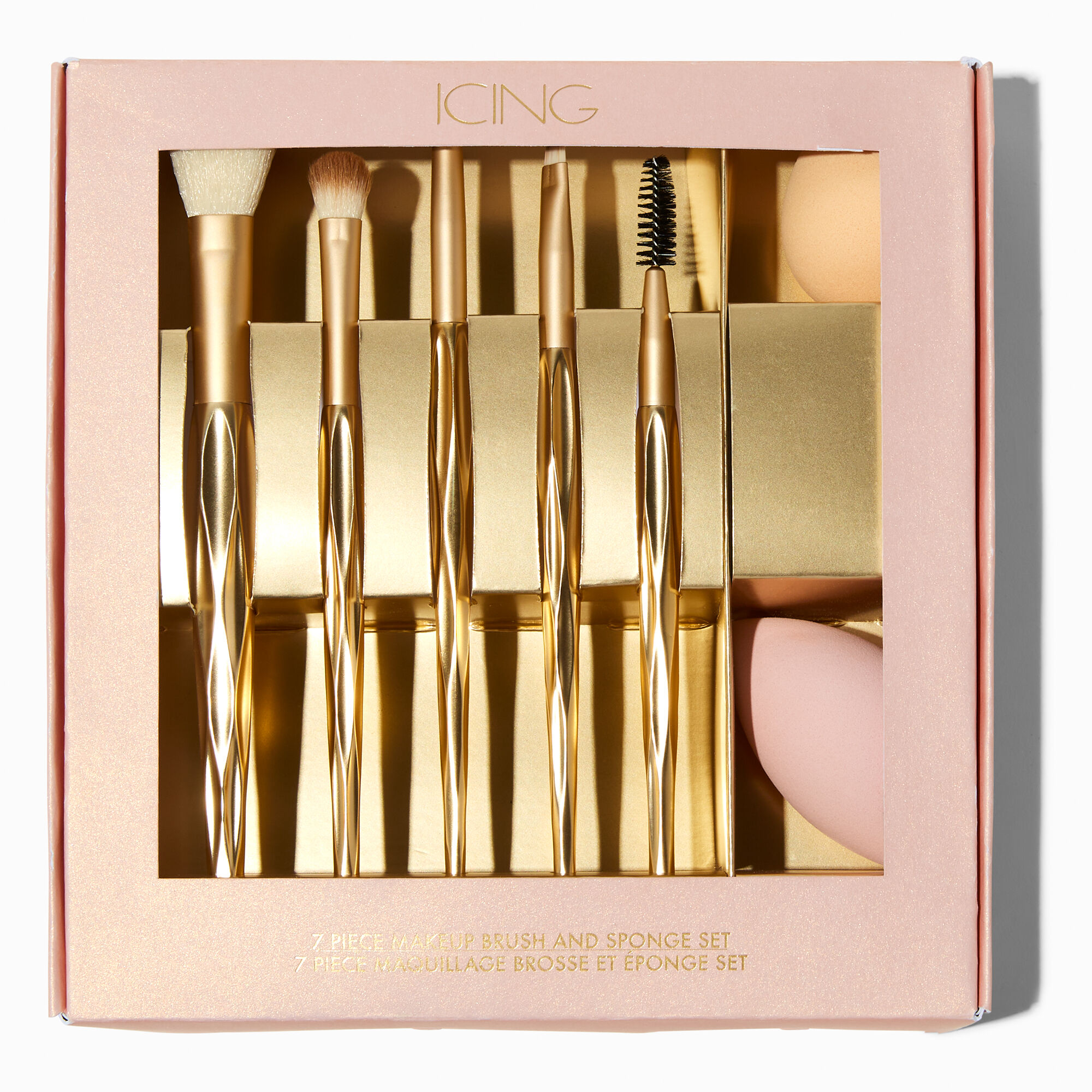 View Claires Tone Mega Makeup Brush Sponge Set 7 Pack Gold information