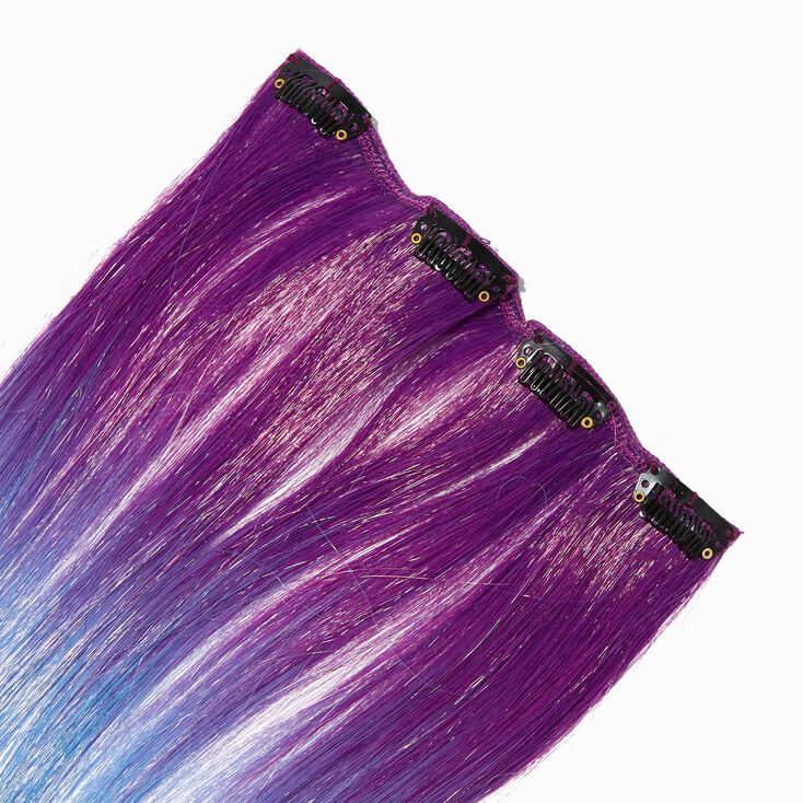 Ombre Purple Faux Hair Clip In Extensions - 4 Pack,