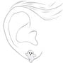 Silver Ghost Stud Earrings - White,