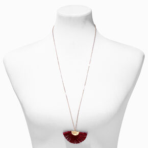 Red Fan Gold-tone Long Necklace,