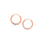 18kt Rose Gold Plated 12MM Embellished Hoop Earrings,