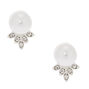 Silver Pearl Clip On Stud Earrings,