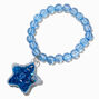 Claire&#39;s Club Blue Liquid-Filled Glitter Star Stretch Bracelet,
