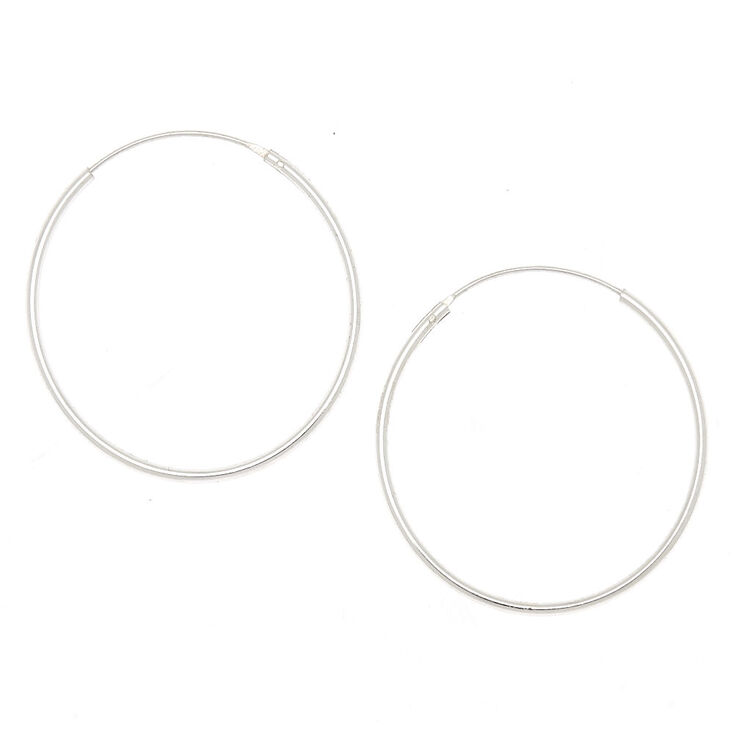 Sterling Silver 30M Infinity Hoop Earrings,