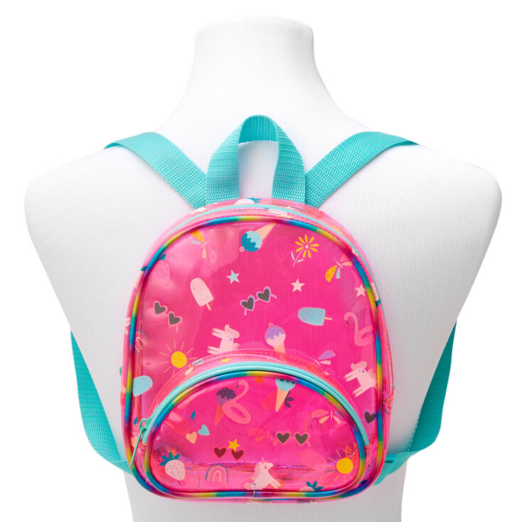 Claire&#39;s Club Transparent Mini Backpack - Pink,