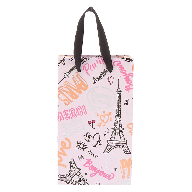 Claire's Sac cadeau de petite taille rose Paris
