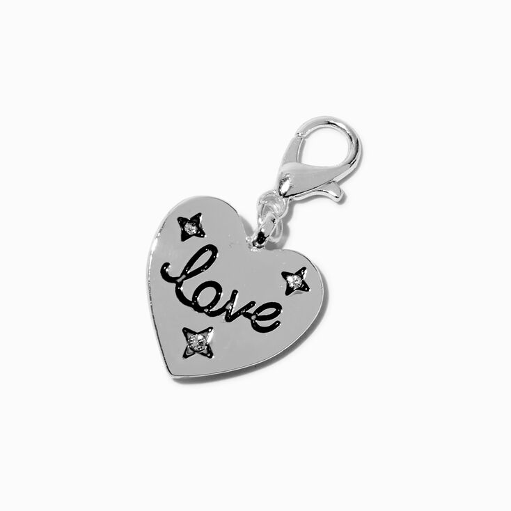 T H E M E x Claire&#39;s Silver-tone Love Heart Charm,