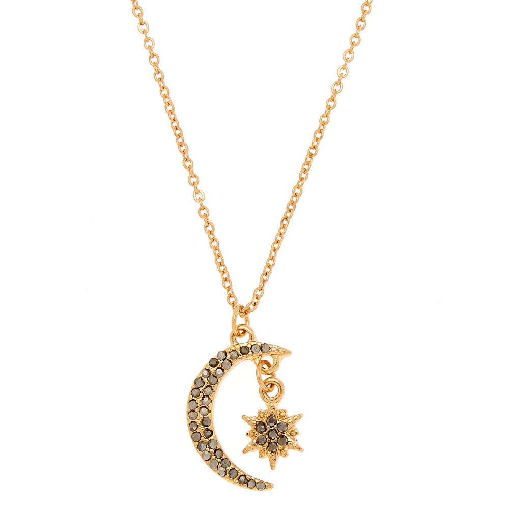 Gold Moon Star Pendant Necklace