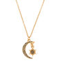 Gold Moon &amp; Star Pendant Necklace,
