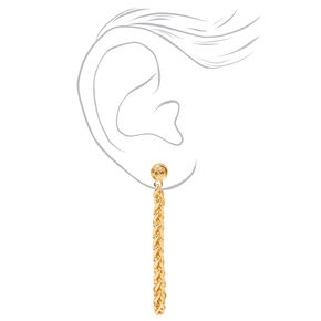 Gold 2&quot; Double Chain Drop Earrings,