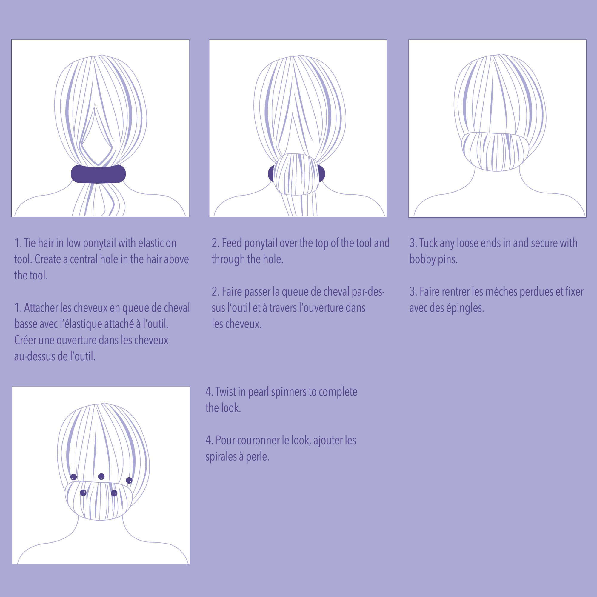 Chignon Pearl Updo Hair Tools Kit,