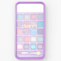 Palette de maquillage portable bling-bling arc-en-ciel violette,