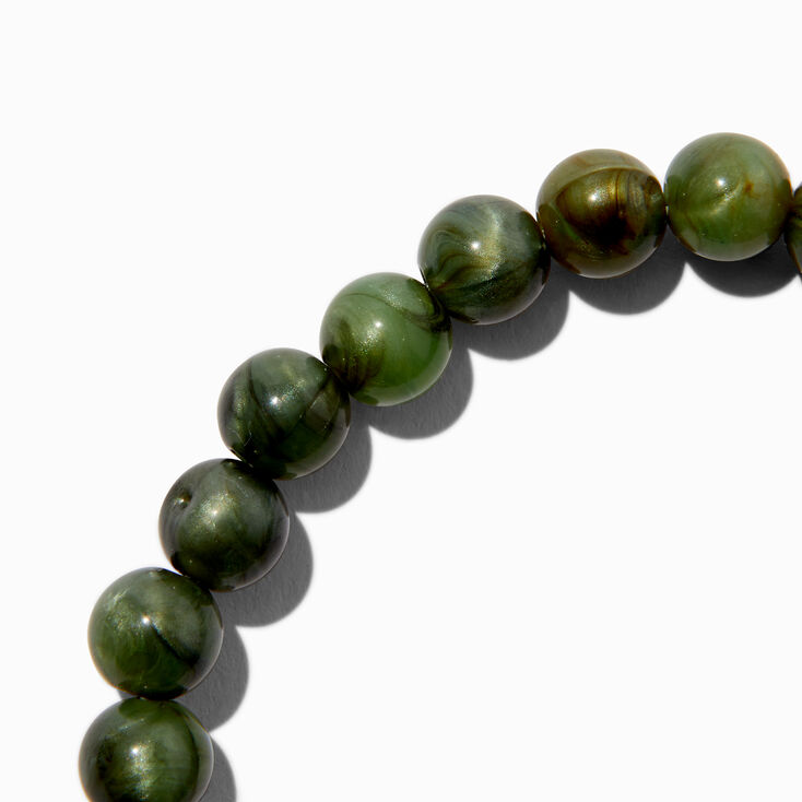 Green &#39;&#39;Strength&#39;&#39; Beaded Stretch Bracelet,