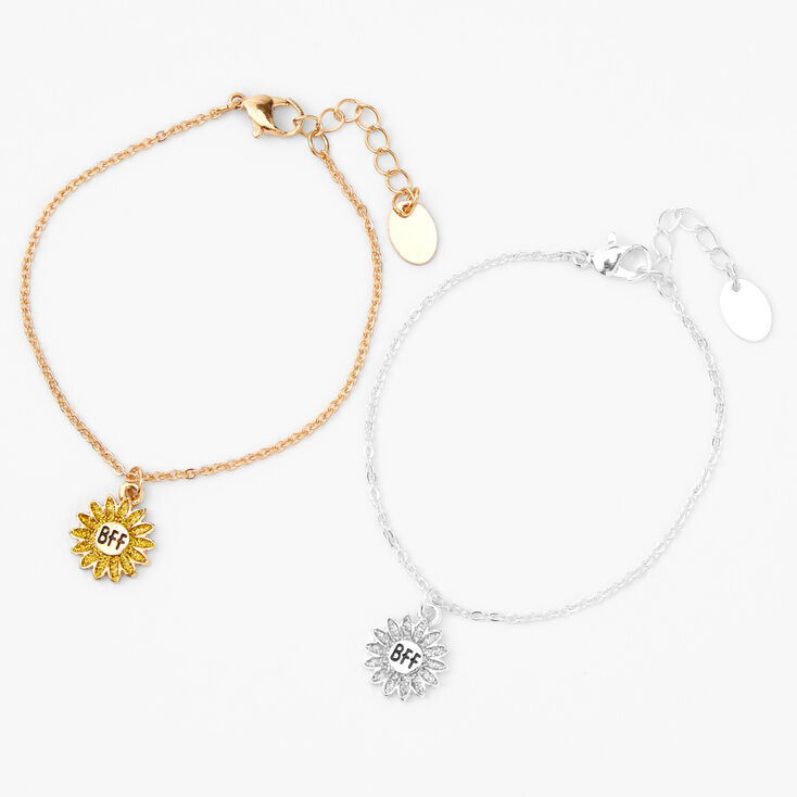 Best Friends Mixed Metal Sunflower Bracelets - 2 Pack,