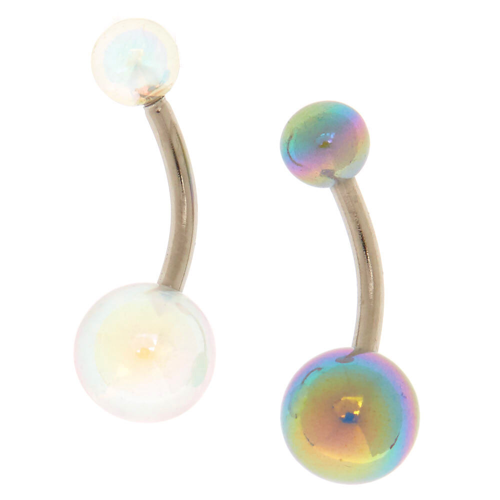 Iridescent store belly ring