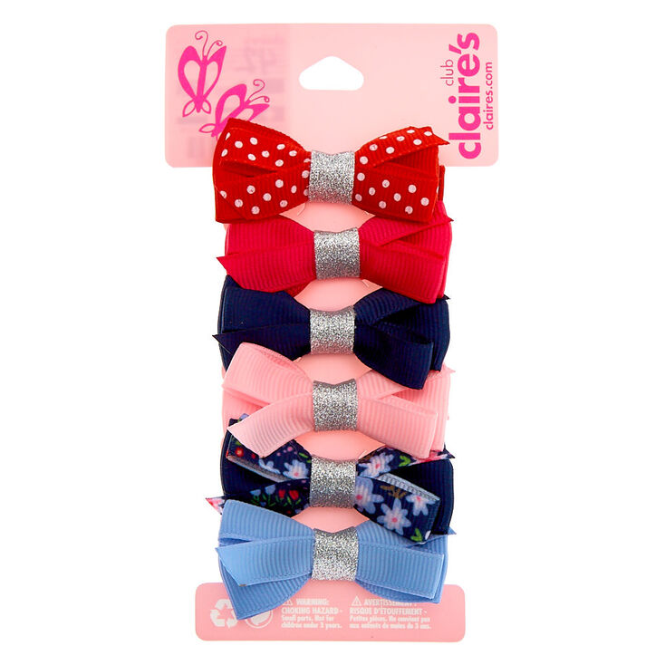 Claire's Lot de 6 barrettes à nœud preppy Club Claire’s