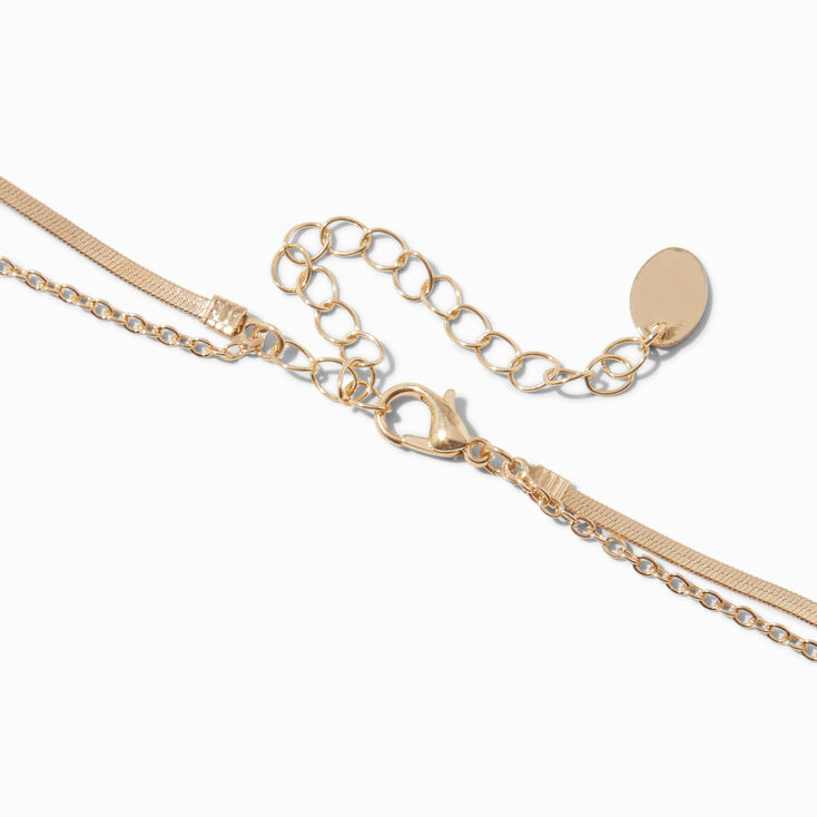Gold-tone Textured Flower Pendant Necklace ,
