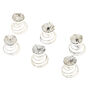 6 Pack Round Stone Hair Spinners,