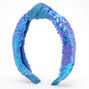 Sequin Knotted Headband - Blue,