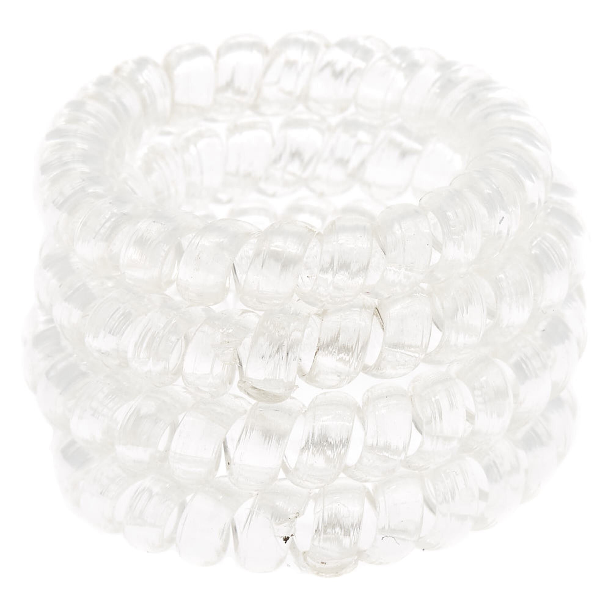 Spiral Hair Ties - Clear, 4 Pack,