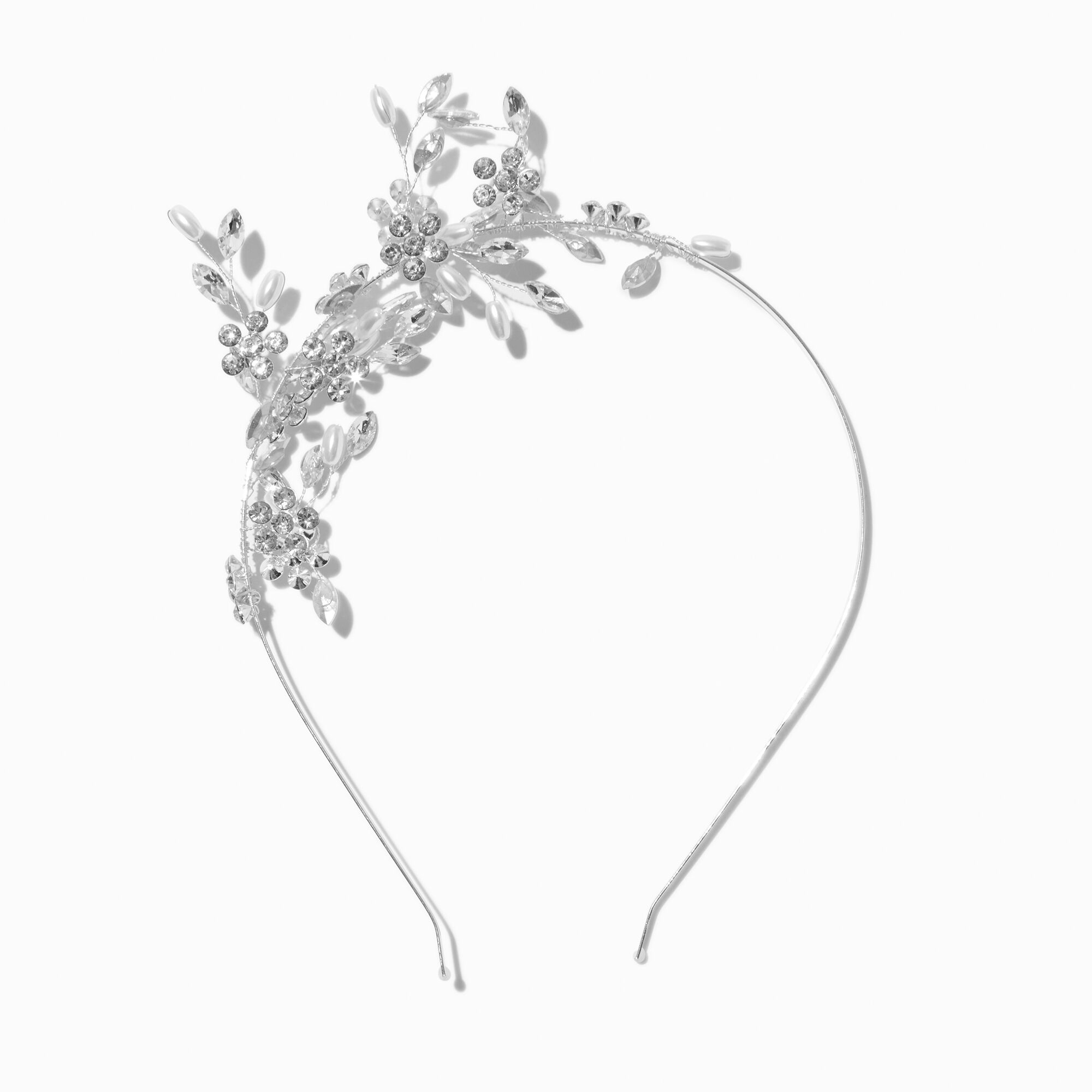 Silver-tone Leaf Side Headband,