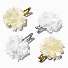 Claire&#39;s Club Special Occasion Chiffon Flower Snap Hair Clips - 4 Pack,