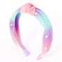 Claire&#39;s Club Pearl Pleated Pastel Rainbow Knotted Headband,