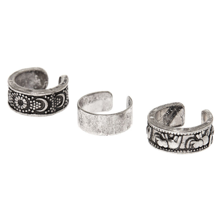 Claire's Manchettes d'oreilles éléphant lune couleur argentée - Lot de 3