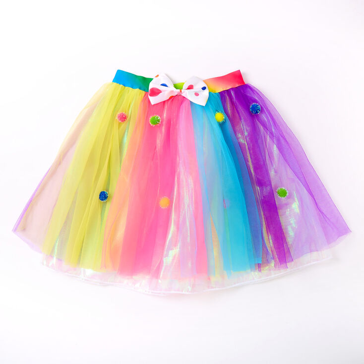 Rainbow Pom Pom Bow Tutu,