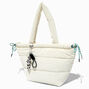 White Nylon Puffy Tote Bag,