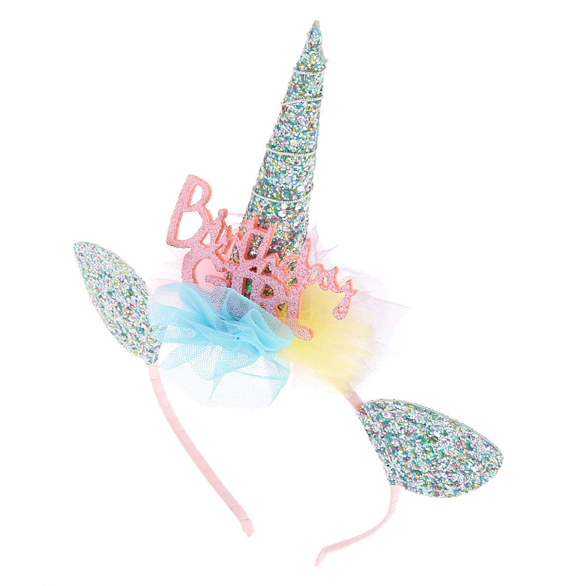Claire S Club Birthday Girl Glitter Unicorn Headband Claire S