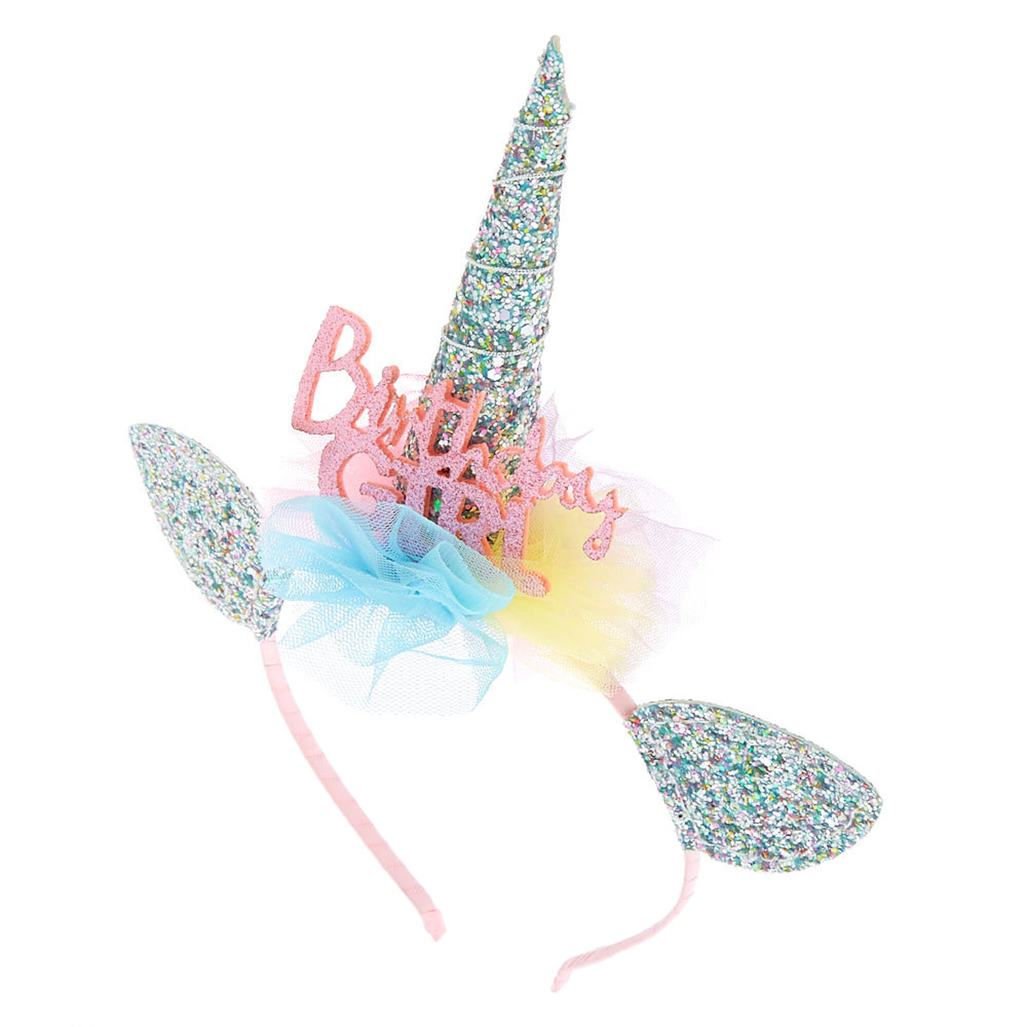 Claire's Club Birthday Girl Glitter Unicorn Headband | Claire's US