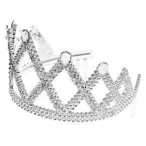 Claire&#39;s Club Silver Glitter Princess Tiara,