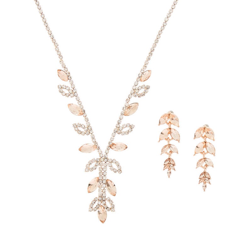 Claire's Parure de bijoux motif vigne couleur doré rose, 2 articles