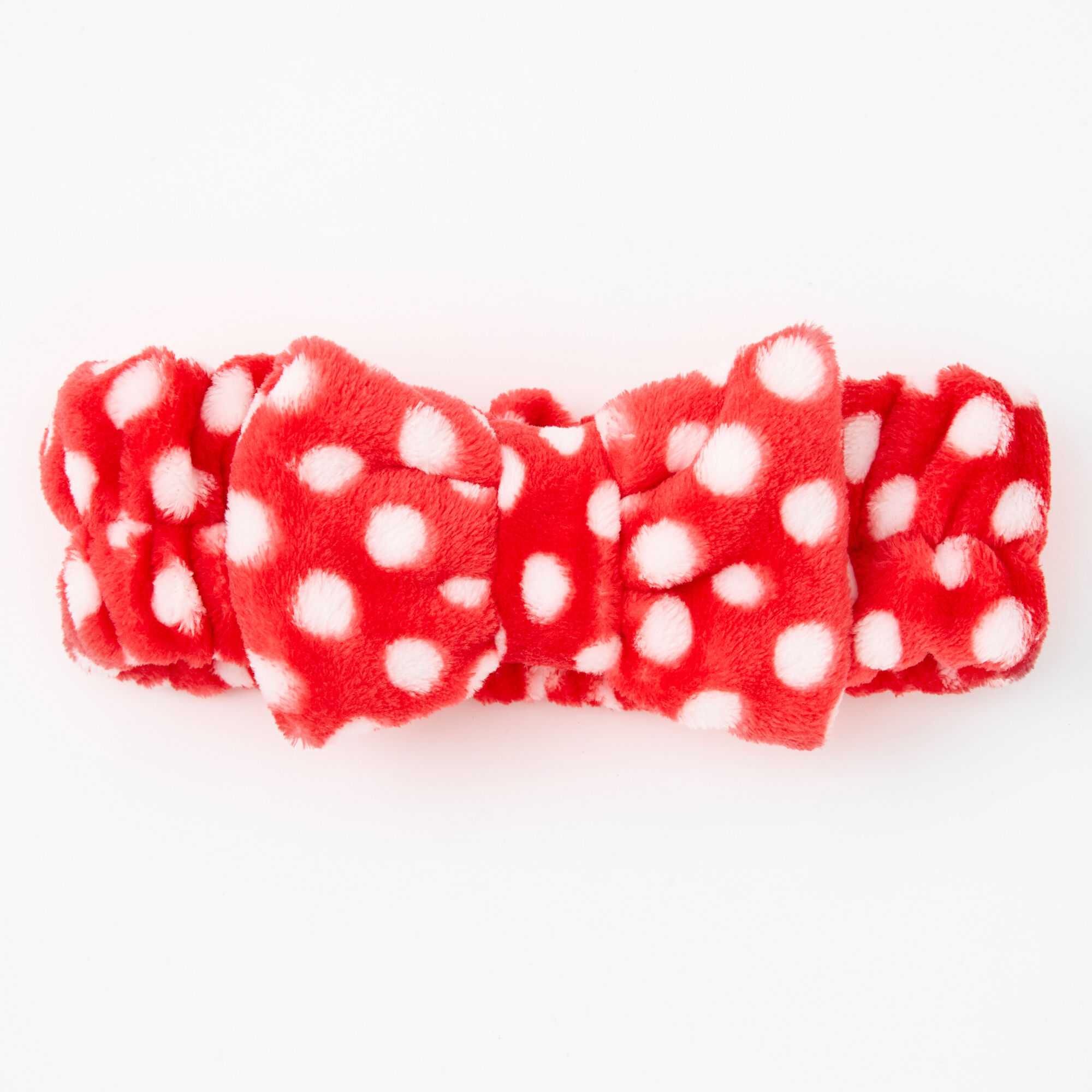 Polka Dot Bow Headwrap - Red,