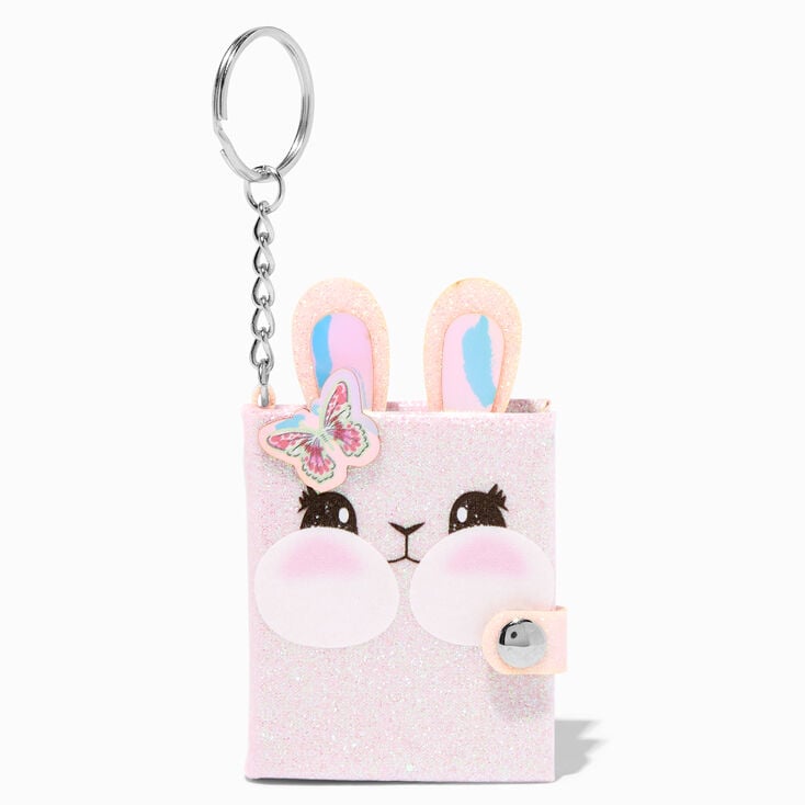 Glitter Butterfly Bunny Mini Diary Keychain,