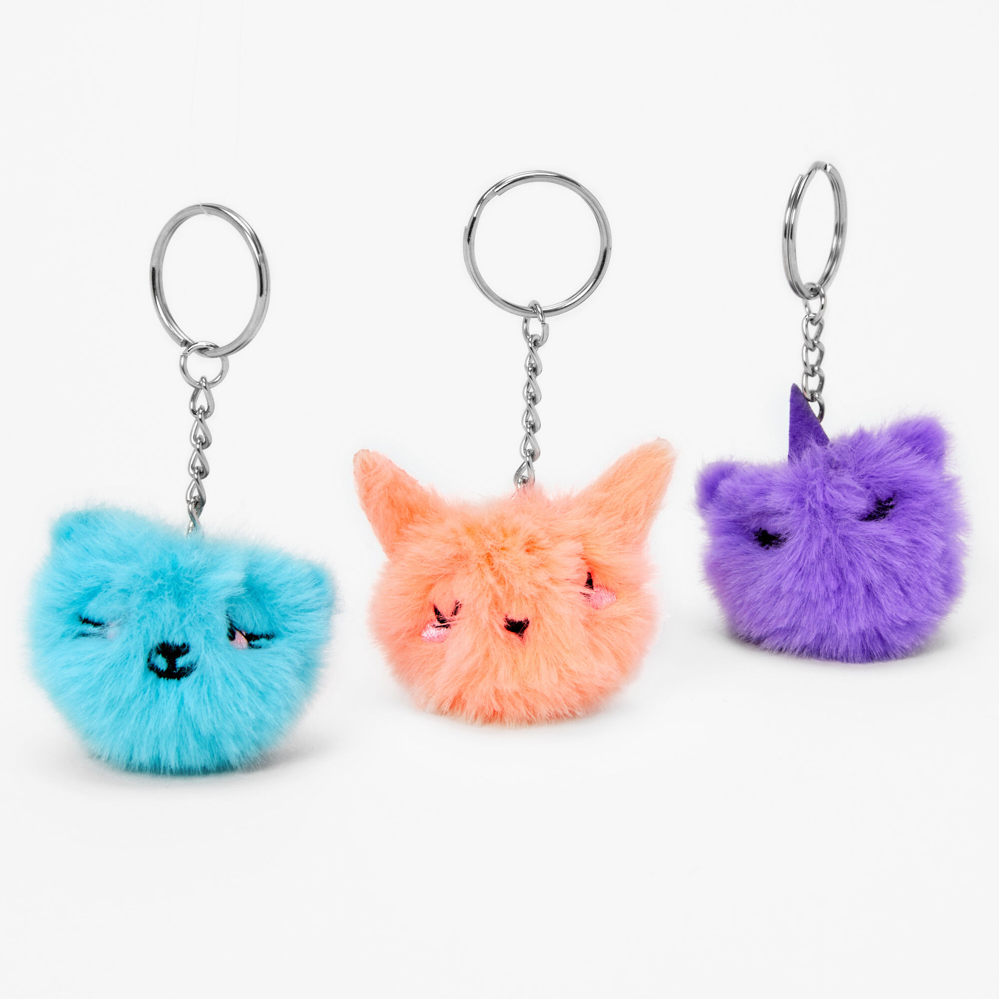 Claire's Porte-clés à pompon petits animaux BFF - Lot de 3