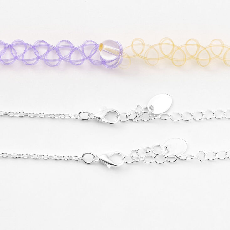 Claire&#39;s Club Purple Bear Choker Necklaces - 3 Pack,