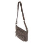 Faux Leather Crossbody Bag - Grey,
