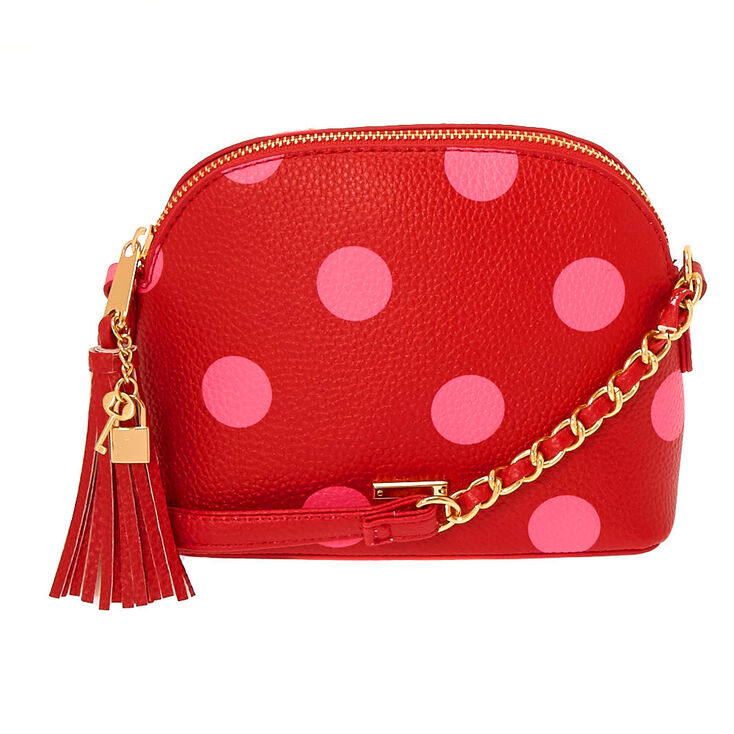 Claire's Sac à bandoulière rouge à pois