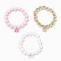 Claire&#39;s Club Love Heart Beaded Stretch Bracelets - 3 Pack,