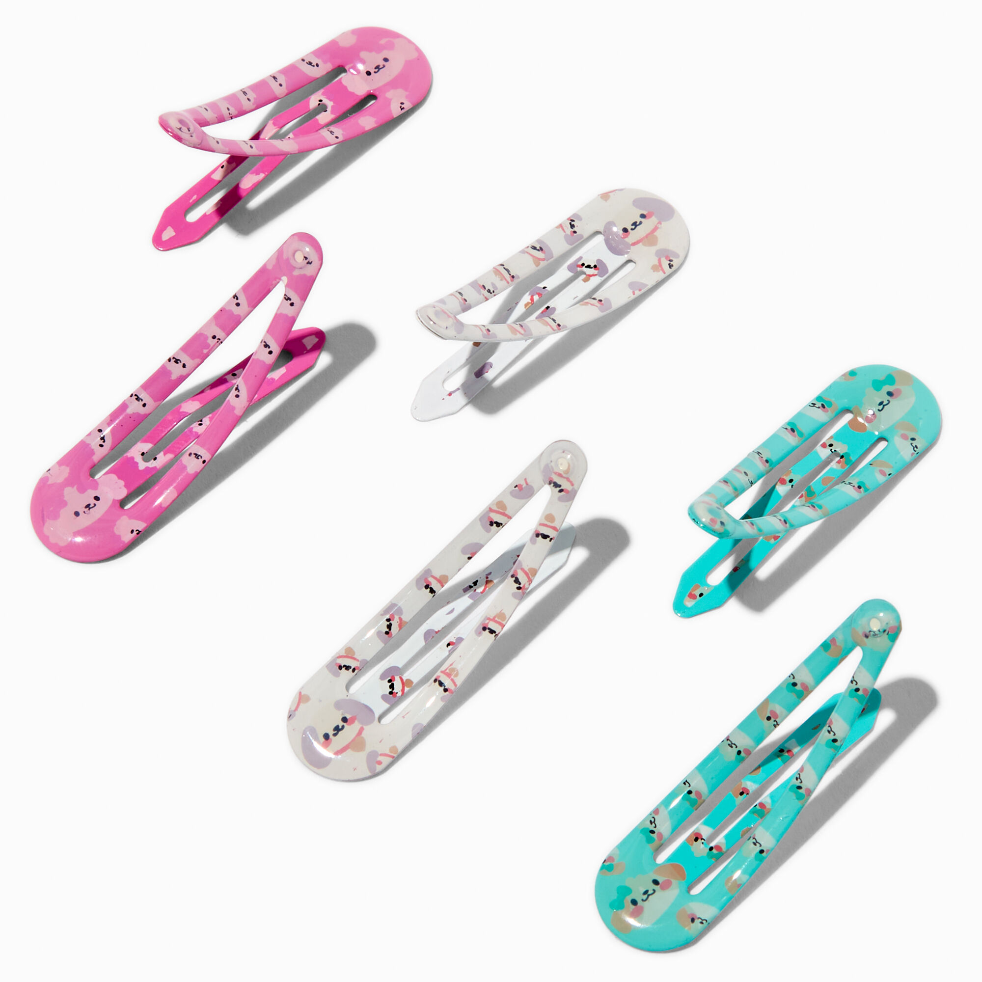 Claire's Club Puppy Printed Snap Hair Clips - 6 Pack