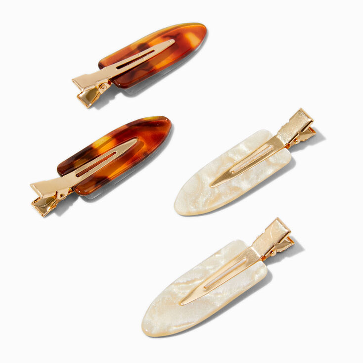 Tortoiseshell No Crease Hair Styling Clips - 4 Pack,