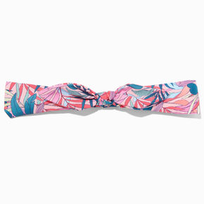 Multi Colour Palm Leaf Knotted Bow Headwrap,